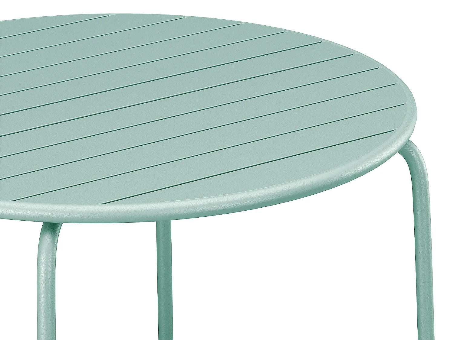 Table de jardin ronde D.130 cm en métal - Vert amande -  MIRMANDE de MYLIA