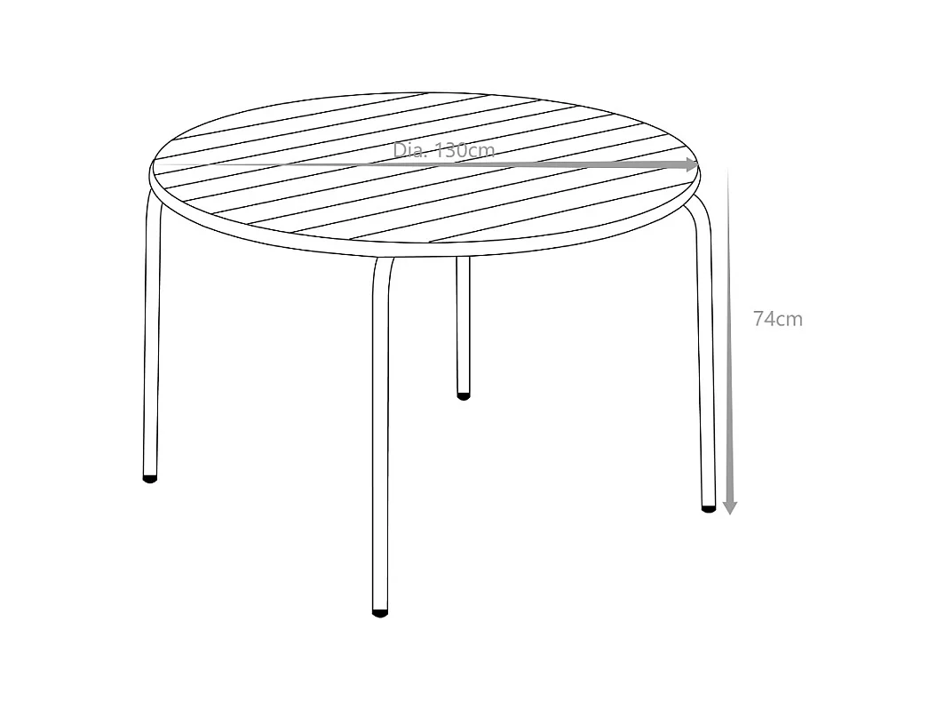 Rund hagebordet D.130 cm i metall - Mandel grønn - MIRMANDE fra MYLIA