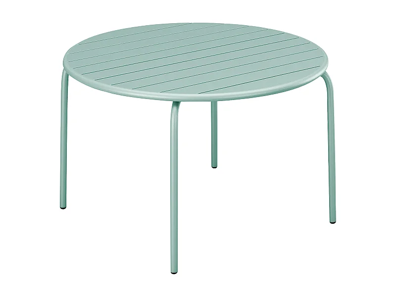 Gartentisch rund - D. 130 cm - Metall - Mandelgrün - MIRMANDE von MYLIA