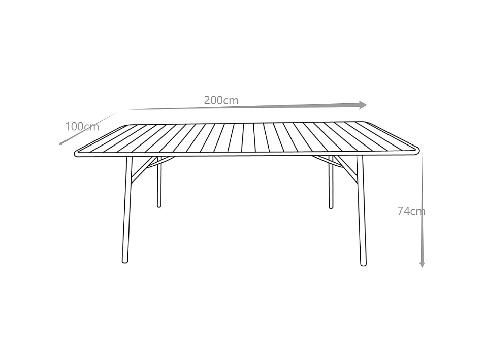 Hagebord L.200 cm i metall - Terracotta - MIRMANDE fra MYLIA
