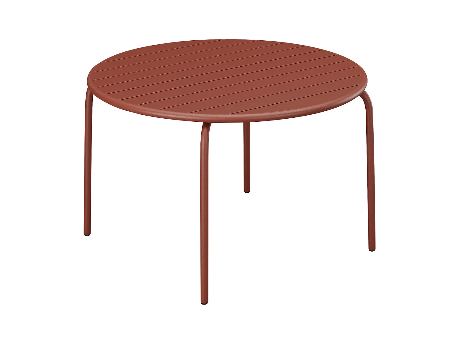 Table de jardin ronde D.130 cm en métal - Terracotta -  MIRMANDE de MYLIA