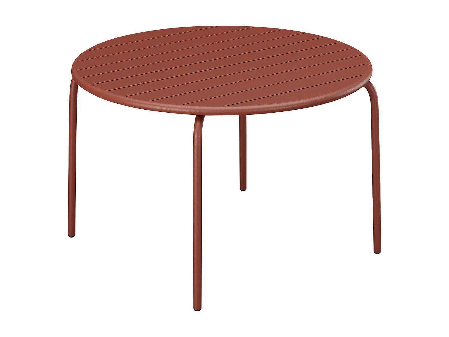 Vente-unique Gartentisch Rund - D. 130 Cm - Metall - Terracotta - Mirmande Von Mylia