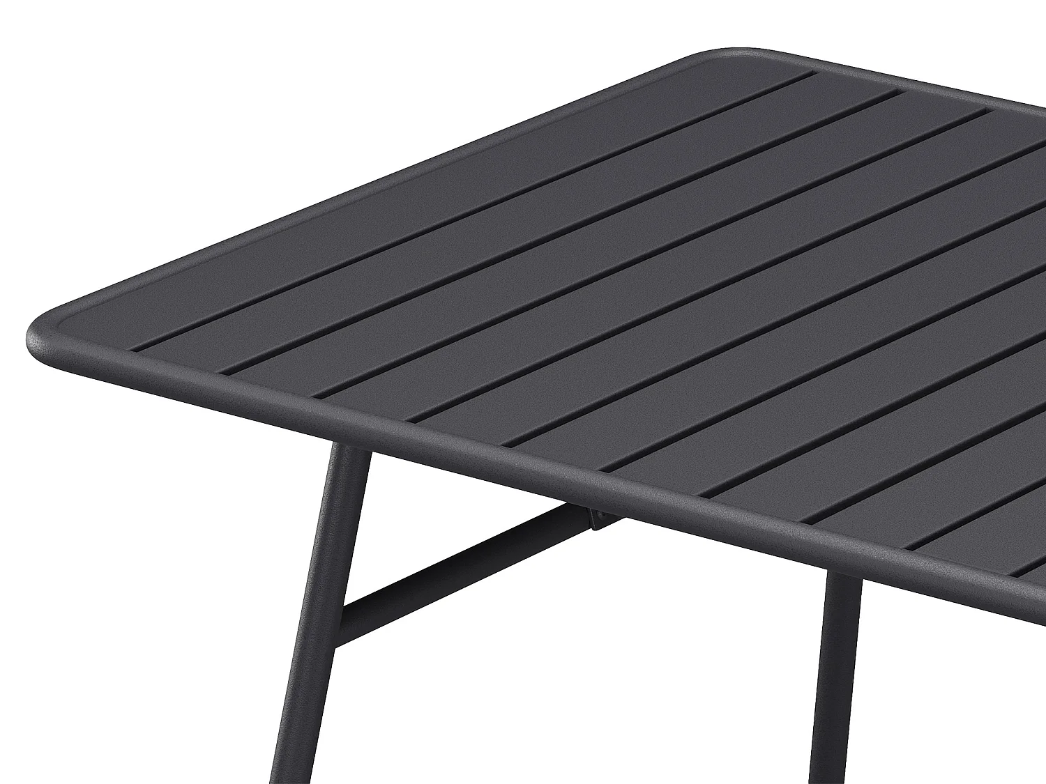 Tuintafel D200 cm van metaal - Donkergrijs - MIRMANDE van MYLIA