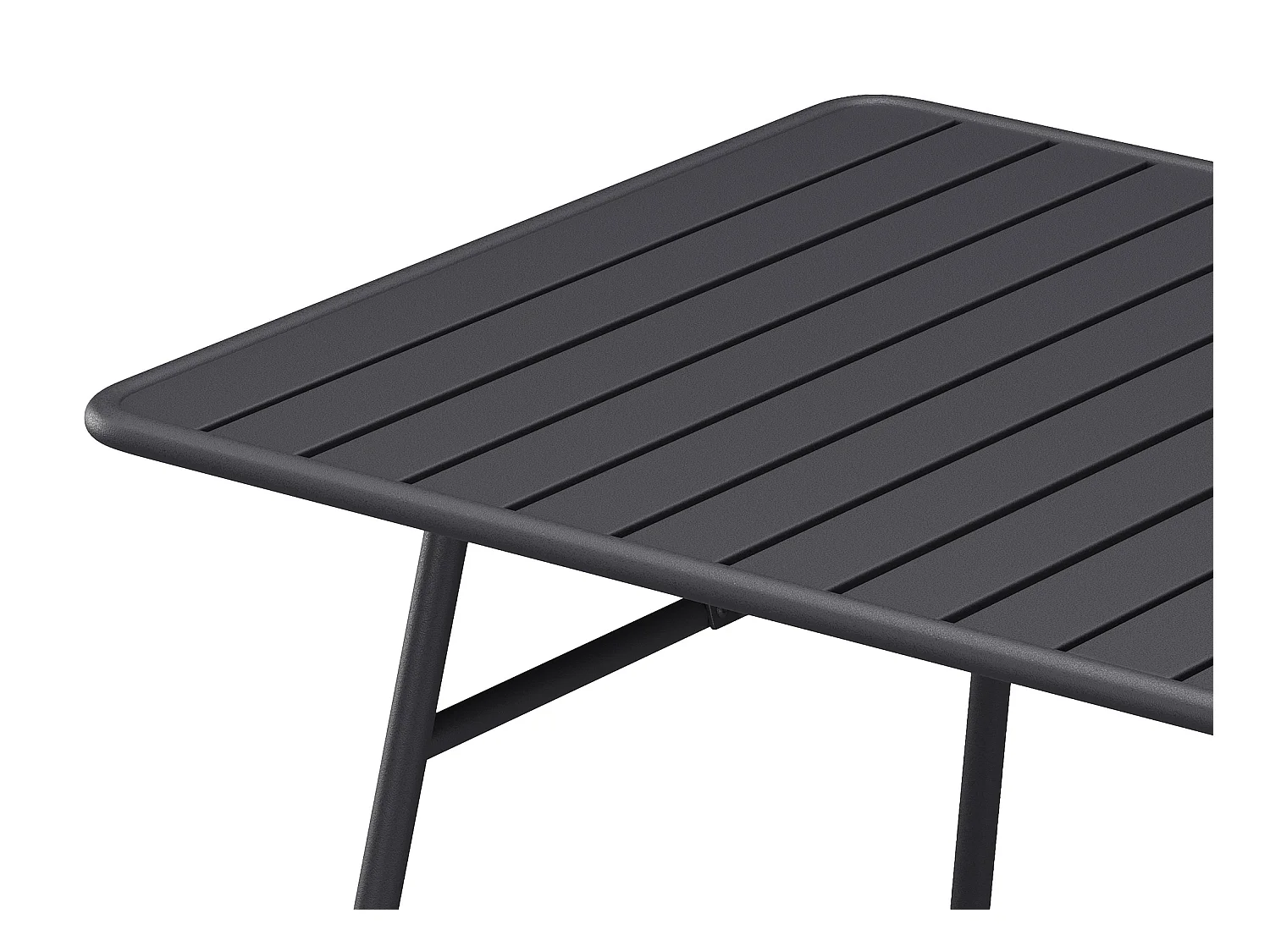 Hagebord L.200 cm i metall - Antrasittgrå - MIRMANDE fra MYLIA