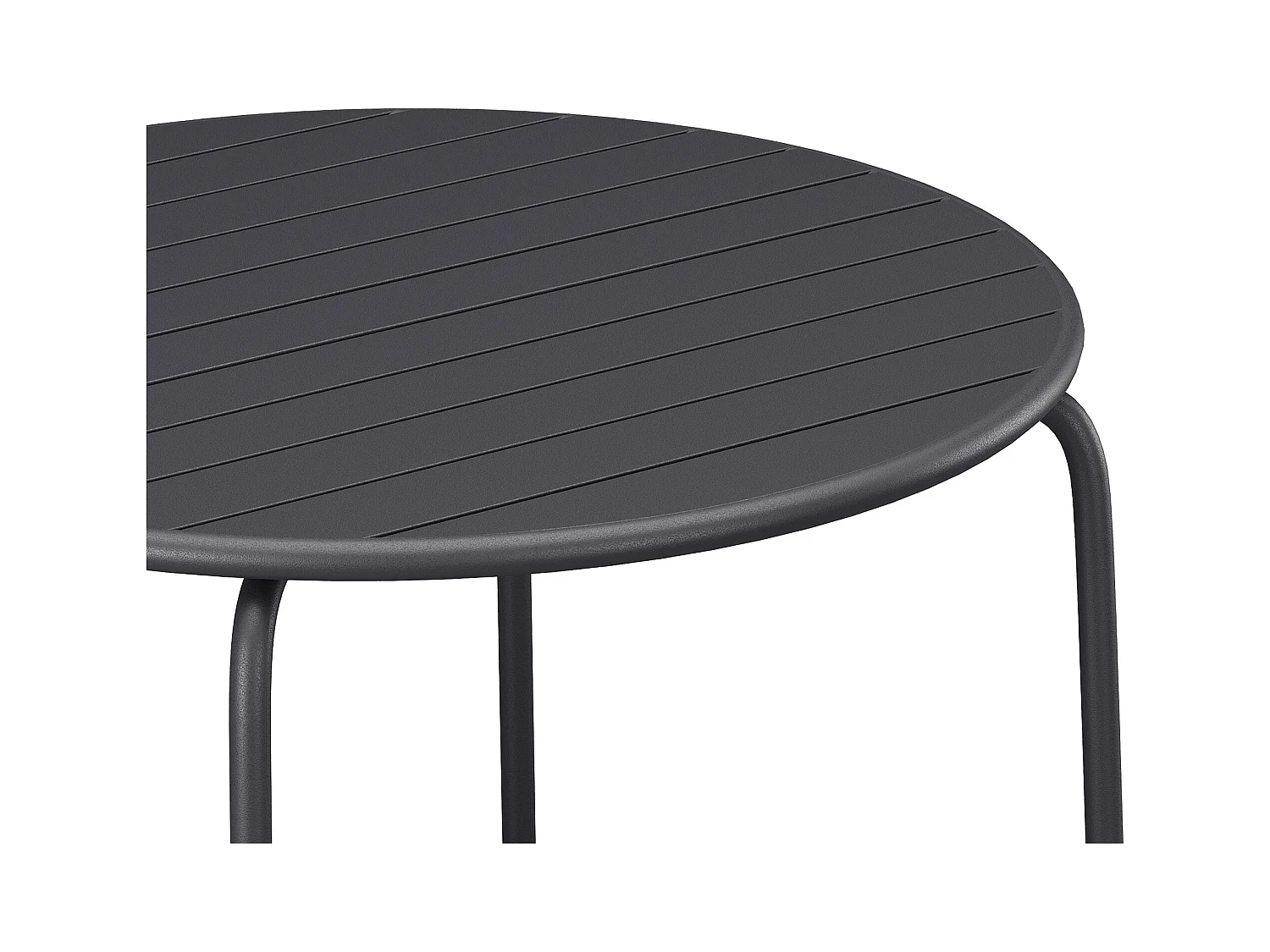 Rund hageb havebord D.130 cm i metall - Antrasittgrå - MIRMANDE fra MYLIA