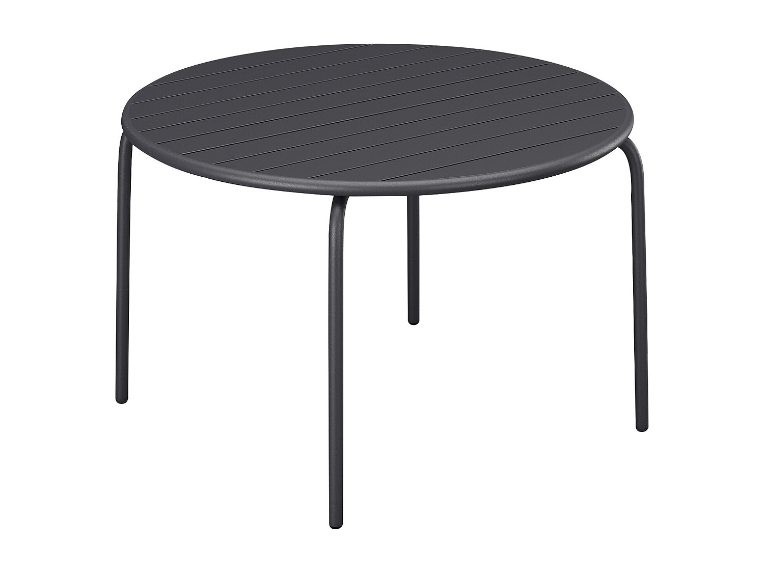 Vente-unique Gartentisch Rund - D. 130 Cm - Metall - Anthrazitgrau - Mirmande Von Mylia