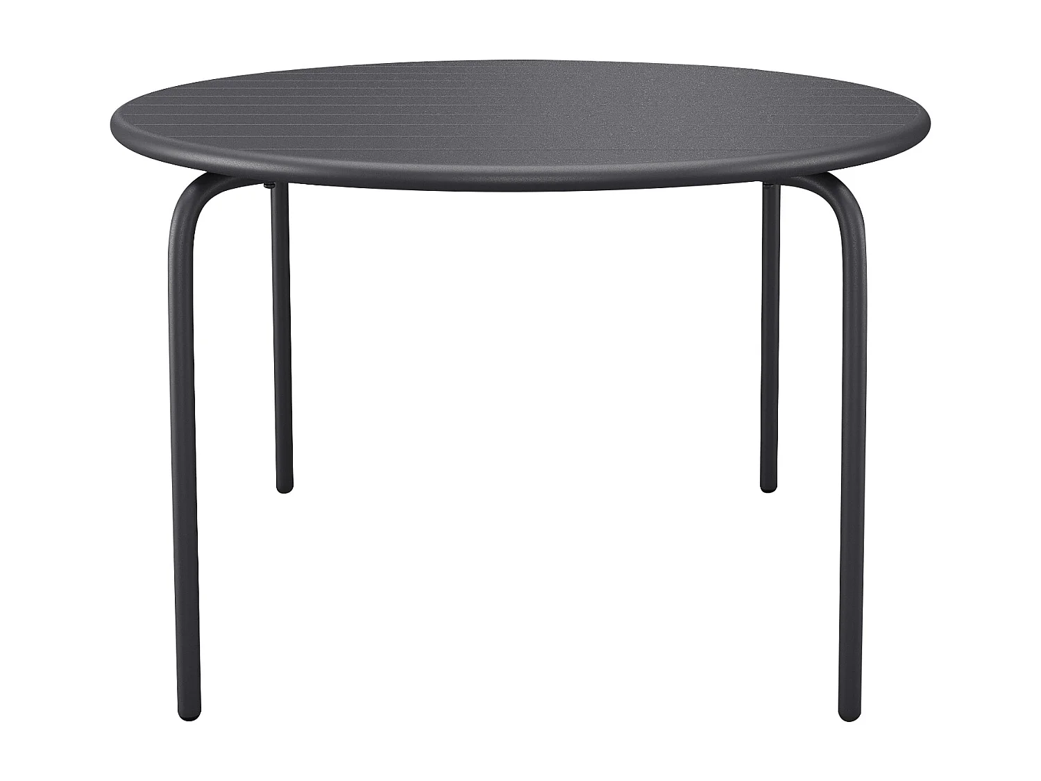 Table de jardin ronde D.130 cm en métal - Gris anthracite -  MIRMANDE de MYLIA