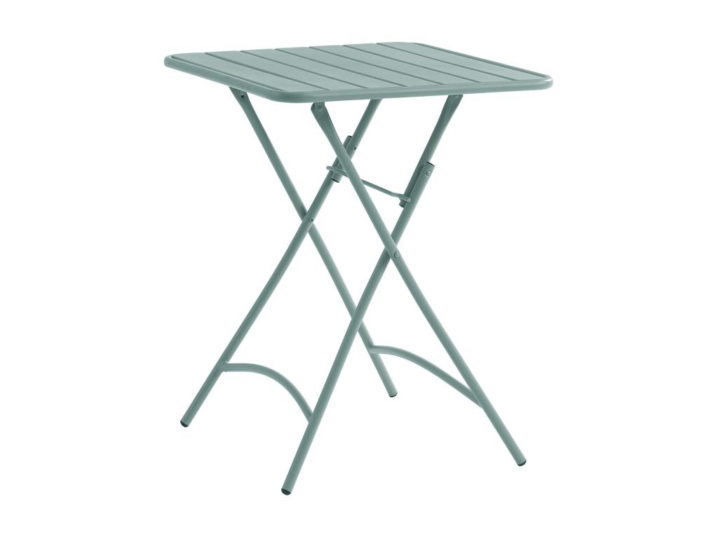 Table de jardin carrée pliante L.60 cm en métal - Vert amande - MIRMANDE de MYLIA