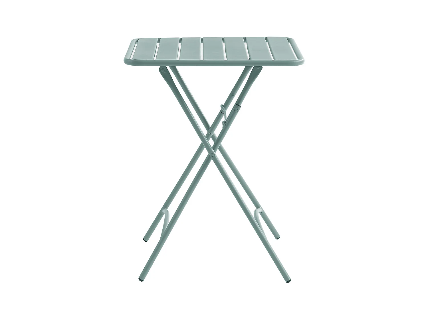 Mesa cuadrada plegable de jardín de 60 cm de longitud en metal - Verde almendra - MIRMANDE de MYLIA
