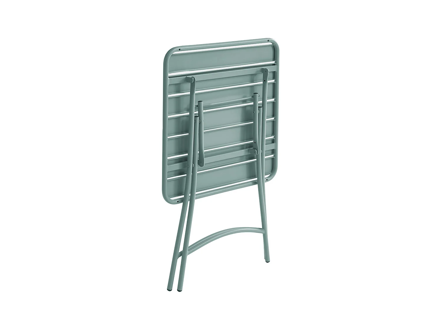 Mesa cuadrada plegable de jardín de 60 cm de longitud en metal - Verde almendra - MIRMANDE de MYLIA