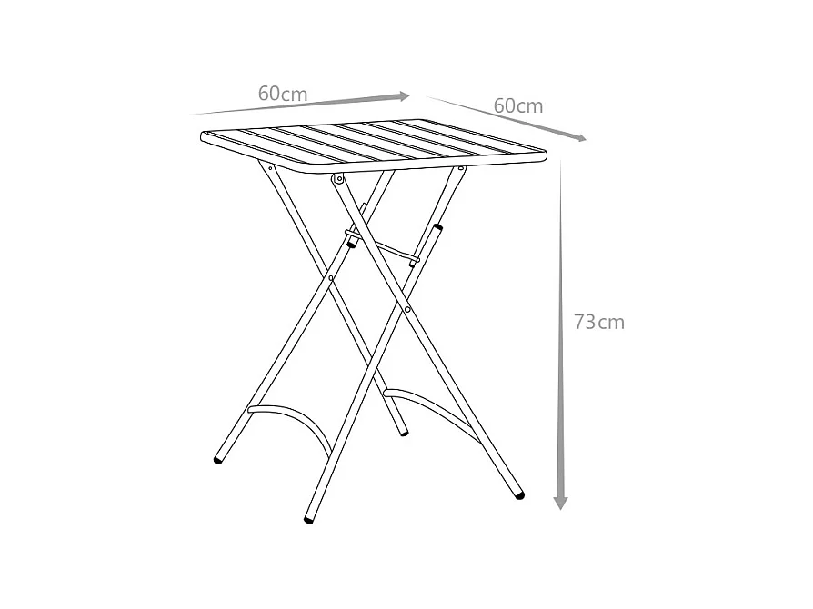 Mesa cuadrada plegable de jardín de 60 cm de longitud en metal - Verde almendra - MIRMANDE de MYLIA
