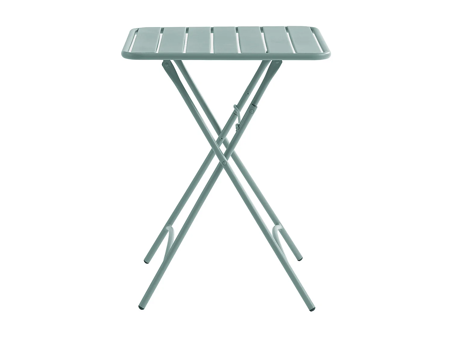 Vierkante opklapbare tuintafel L60 cm van metaal - Amandelgroen - MIRMANDE van MYLIA