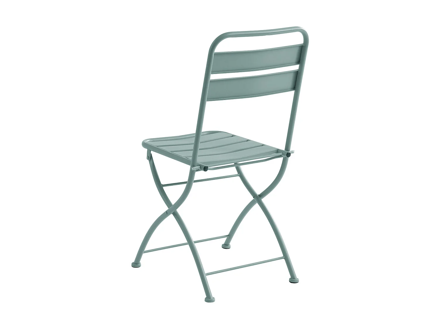 Lot de 2 chaises de jardin pliantes en métal - Vert amande - MIRMANDE de MYLIA