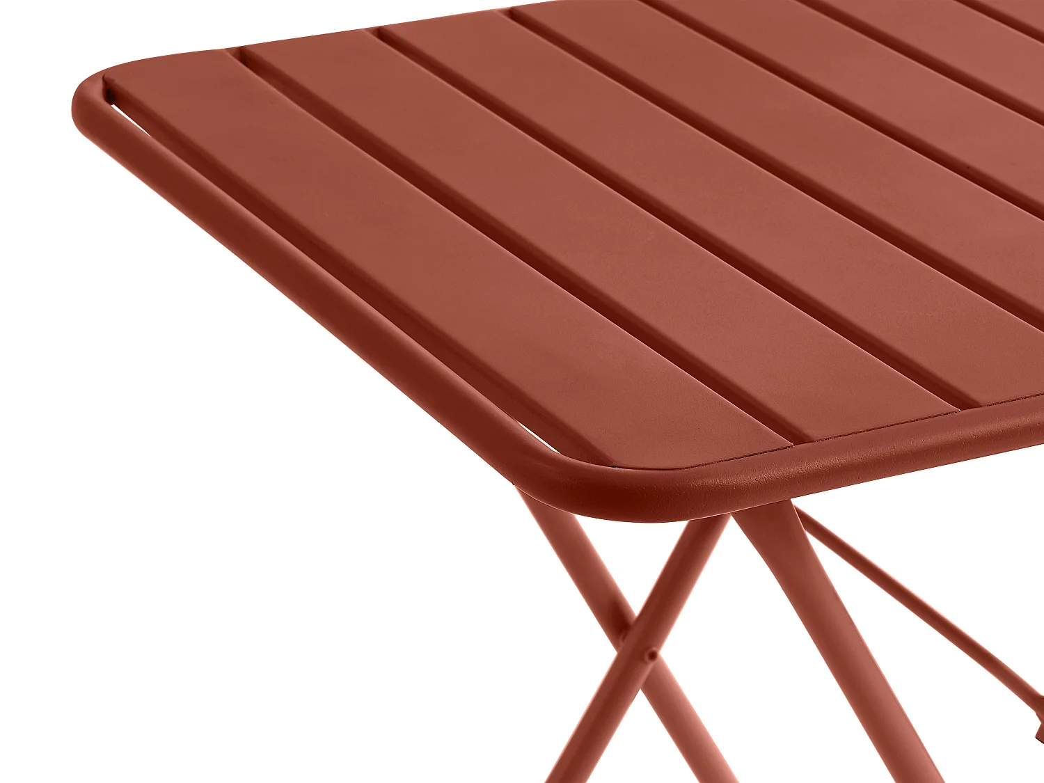 Table de jardin carrée pliante L.60 cm en métal - Terracotta - MIRMANDE de MYLIA