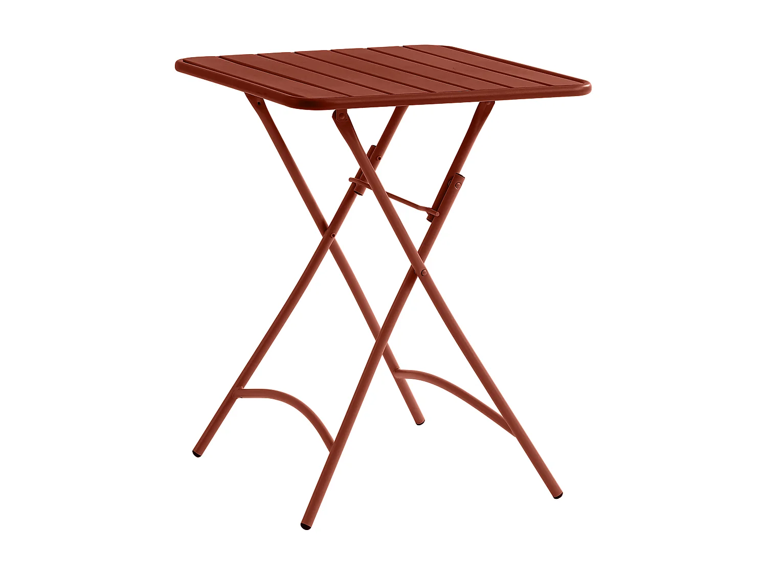 Table de jardin carrée pliante L.60 cm en métal - Terracotta - MIRMANDE de MYLIA