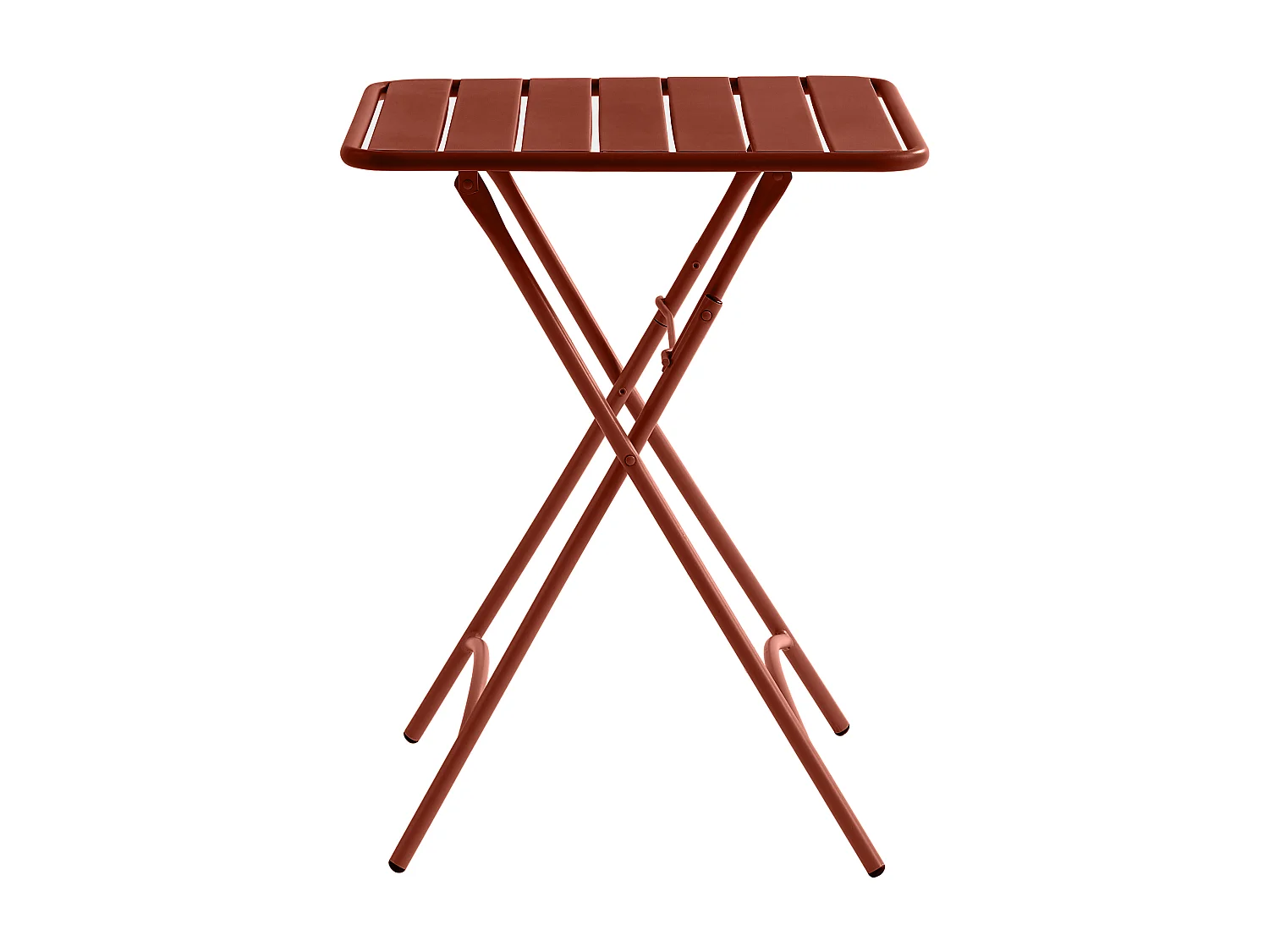Table de jardin carrée pliante L.60 cm en métal - Terracotta - MIRMANDE de MYLIA