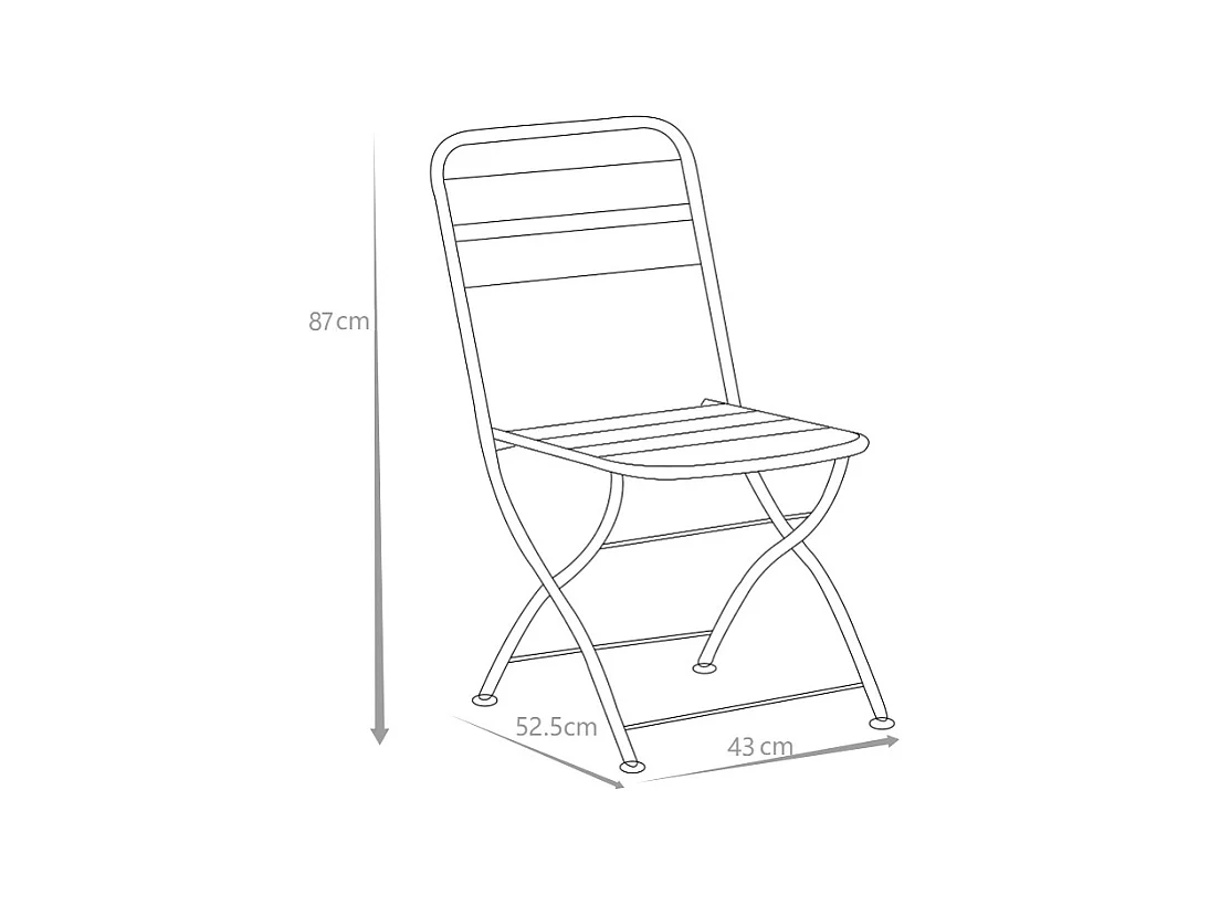 Sett med 2 sammenleggbare hagestolstoler i metall - Terracotta - MIRMANDE fra MYLIA