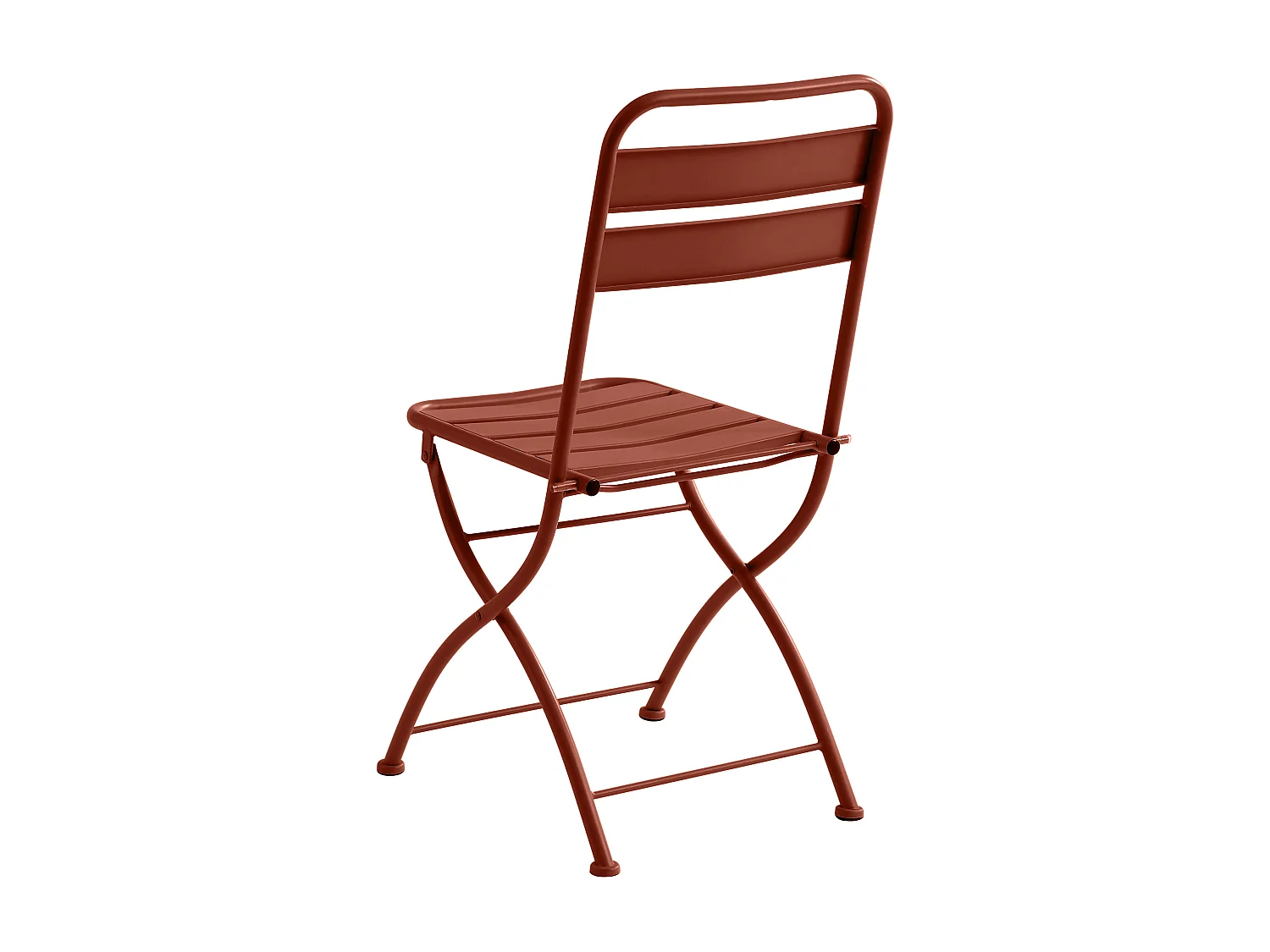 Lot de 2 chaises de jardin pliantes en métal - Terracotta - MIRMANDE de MYLIA