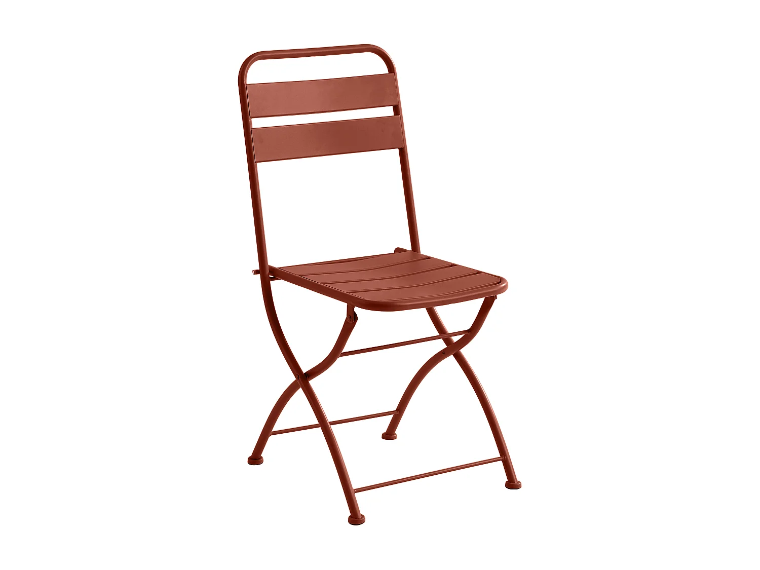 Lot de 2 chaises de jardin pliantes en métal - Terracotta - MIRMANDE de MYLIA