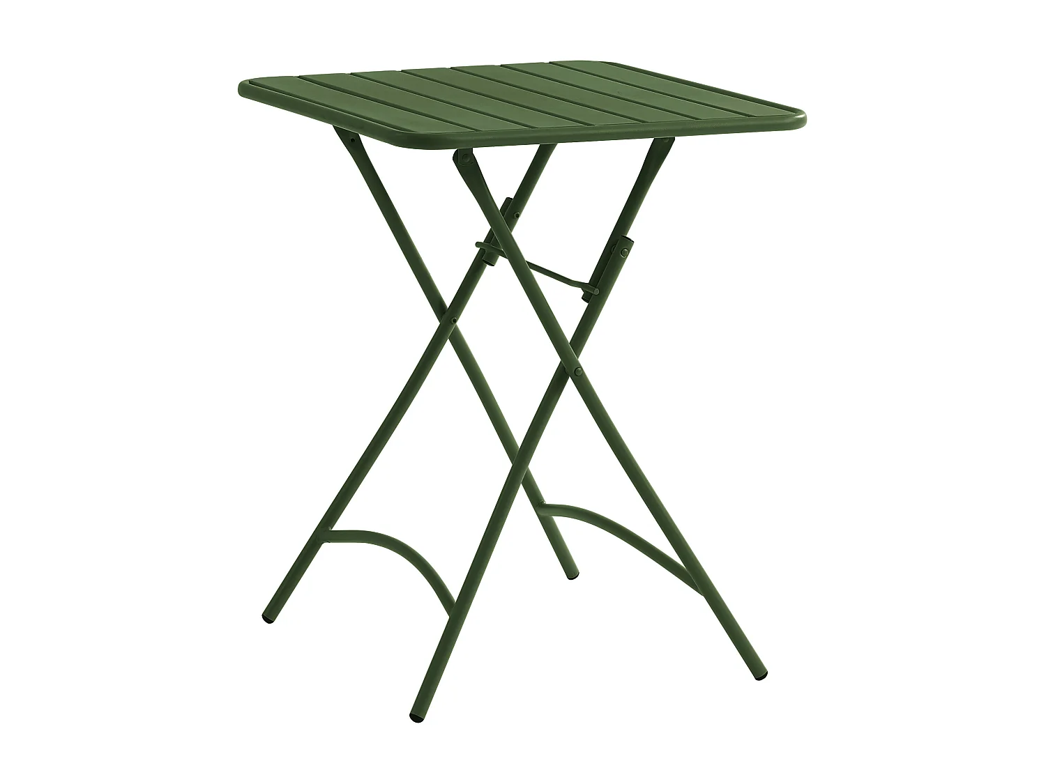 Table de jardin carrée pliante L.60 cm en métal - Kaki - MIRMANDE de MYLIA