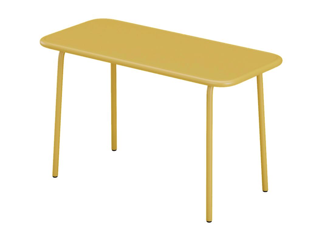 Stolik ogrodowy dziecięcy metalowy szer. 80 cm - Żółty musztardowy - POPAYAN marki MYLIA