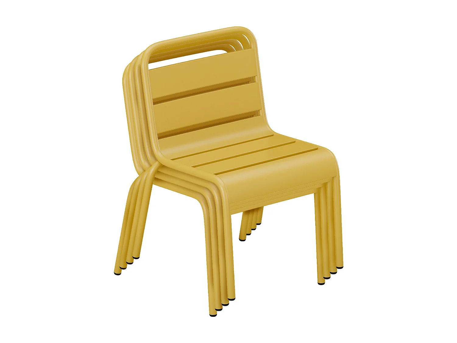 Mesa y 4 sillas apilables de Mesa y sillas de jardín para niños de metal - Amarillo mostaza - POPAYAN de MYLIA