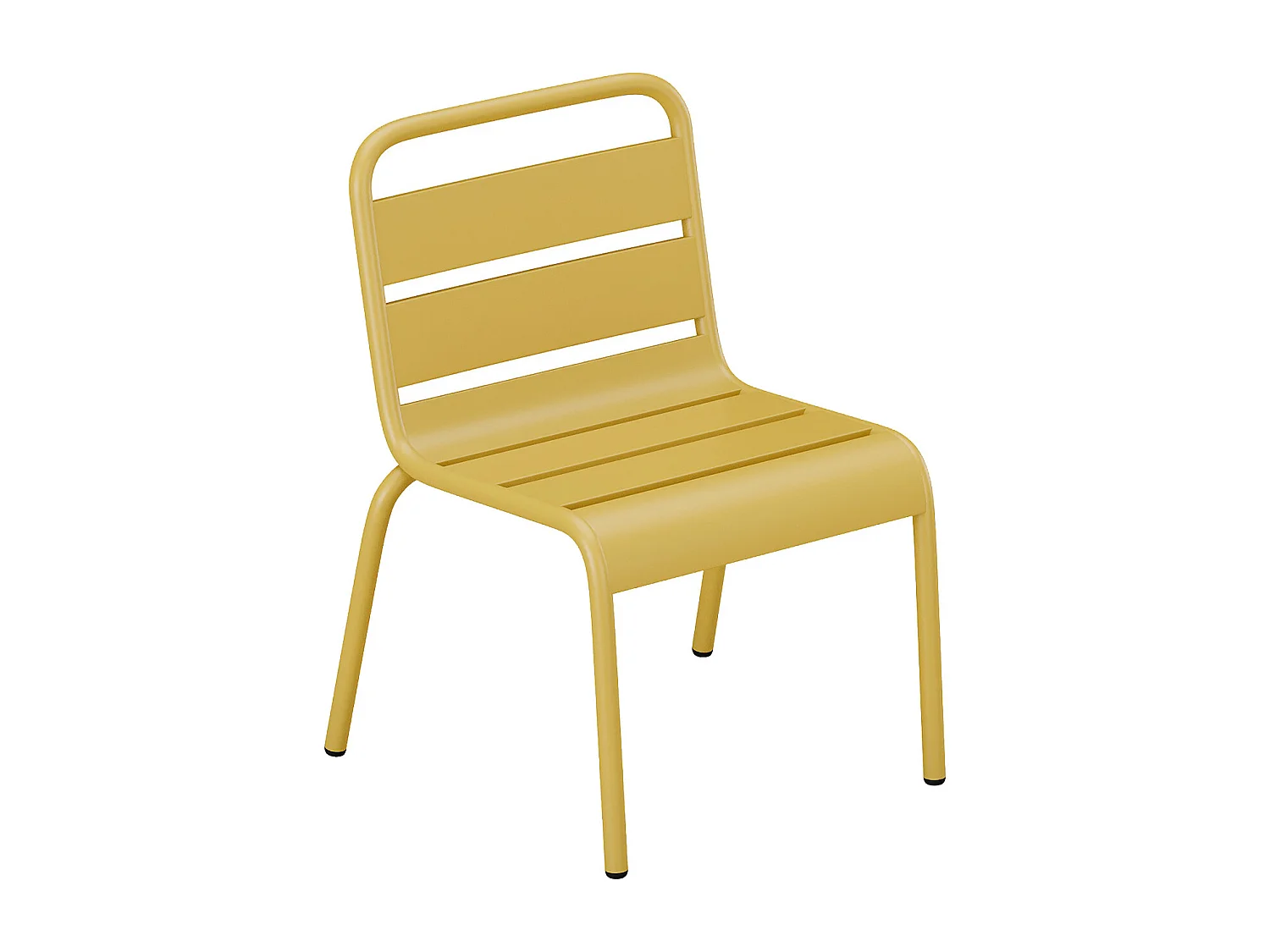 Mesa y 4 sillas apilables de Mesa y sillas de jardín para niños de metal - Amarillo mostaza - POPAYAN de MYLIA