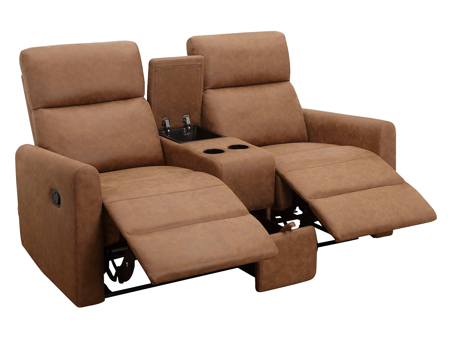 Daoulas Sillón Reclinable Doble Marrón Vaquero