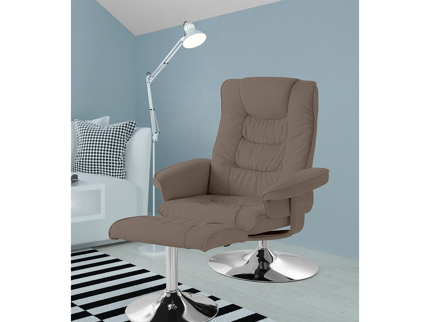 Springfield | Fauteuil de relaxation et tabouret en couleur Cappucino