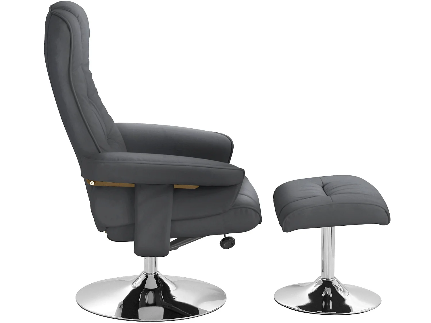 Springfield poltrona reclinabile + sgabello nero