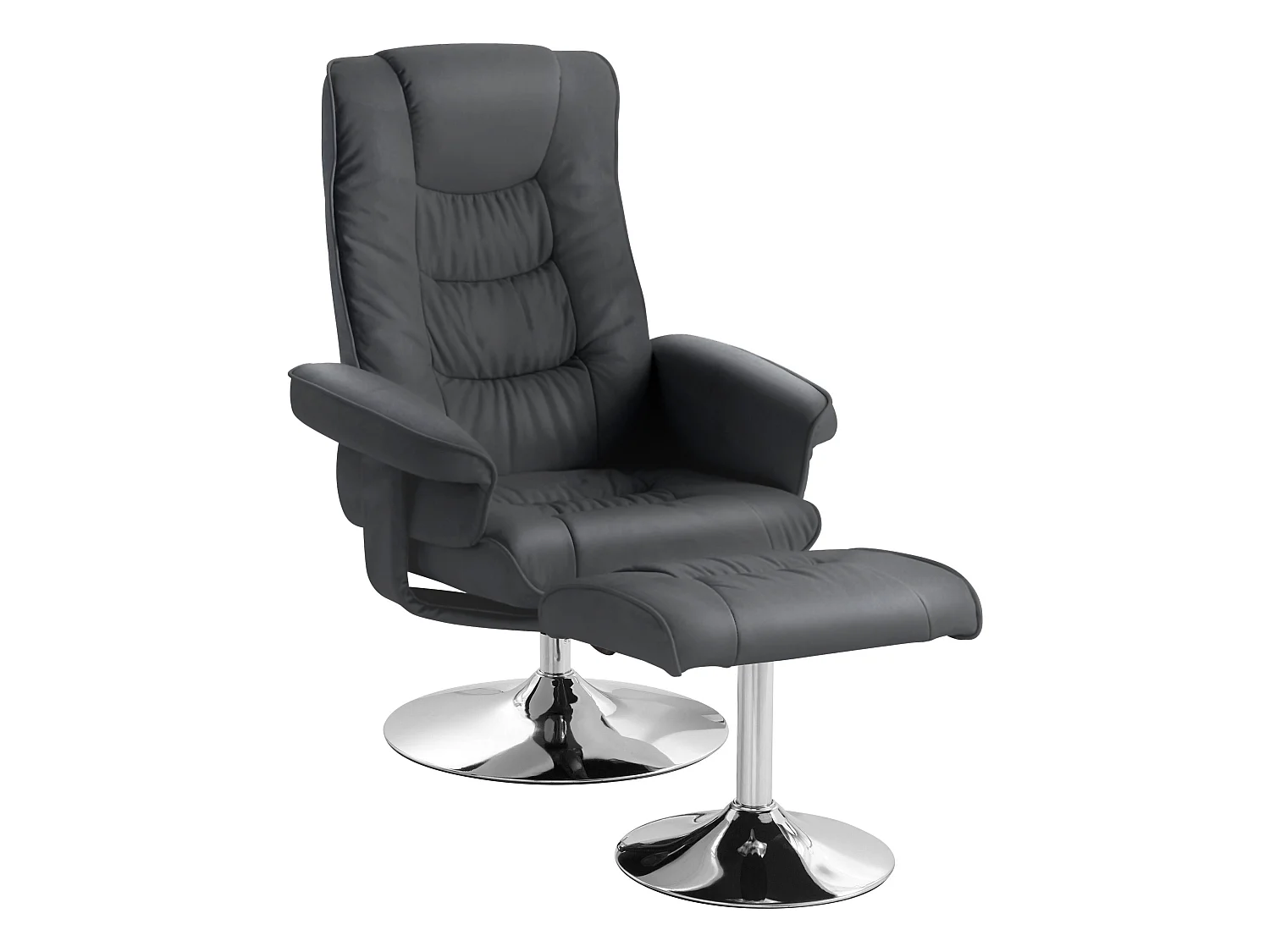 Springfield|Fauteuil de relaxation + tabouret noir