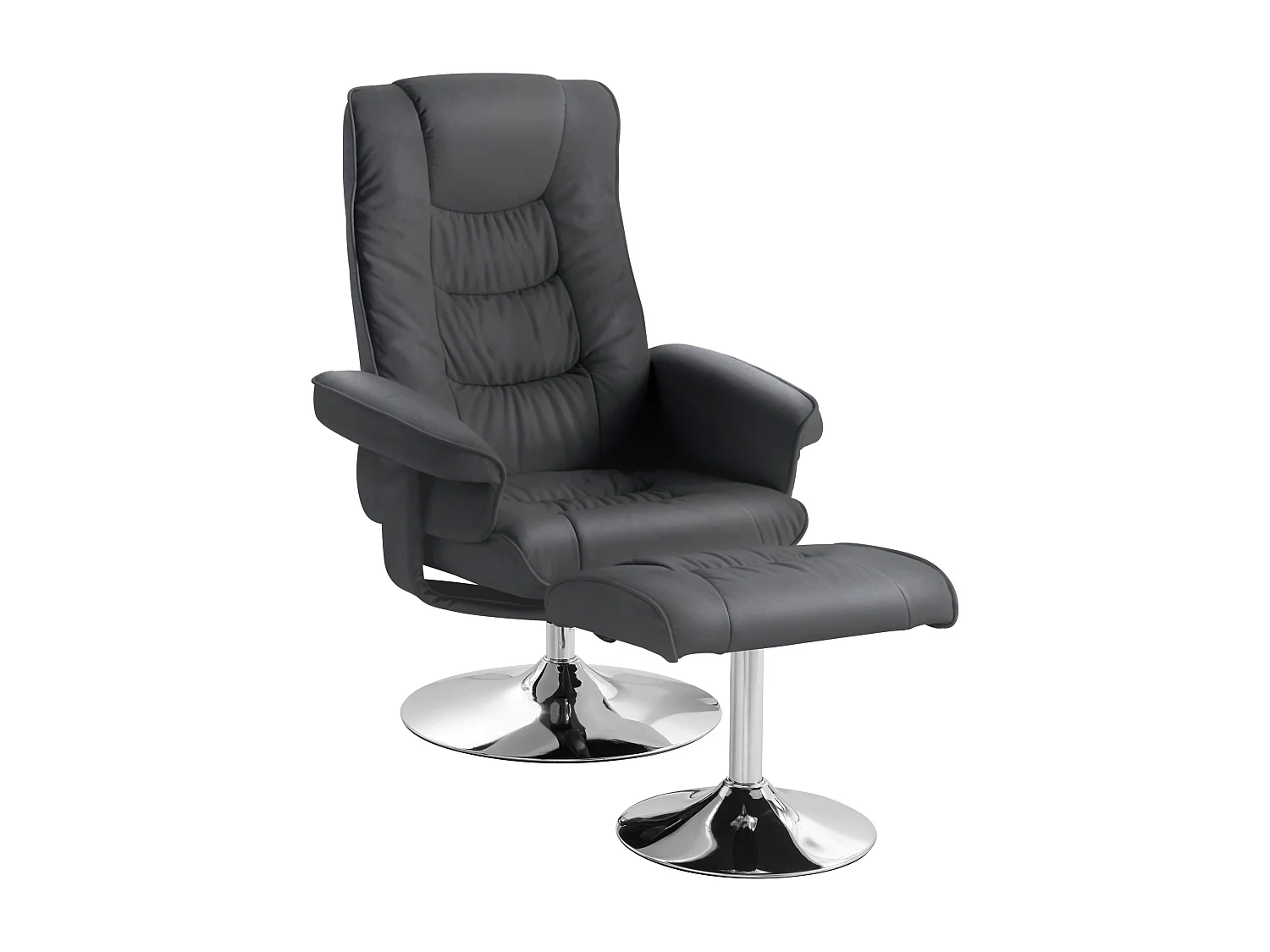 Springfield|Fauteuil de relaxation + tabouret noir