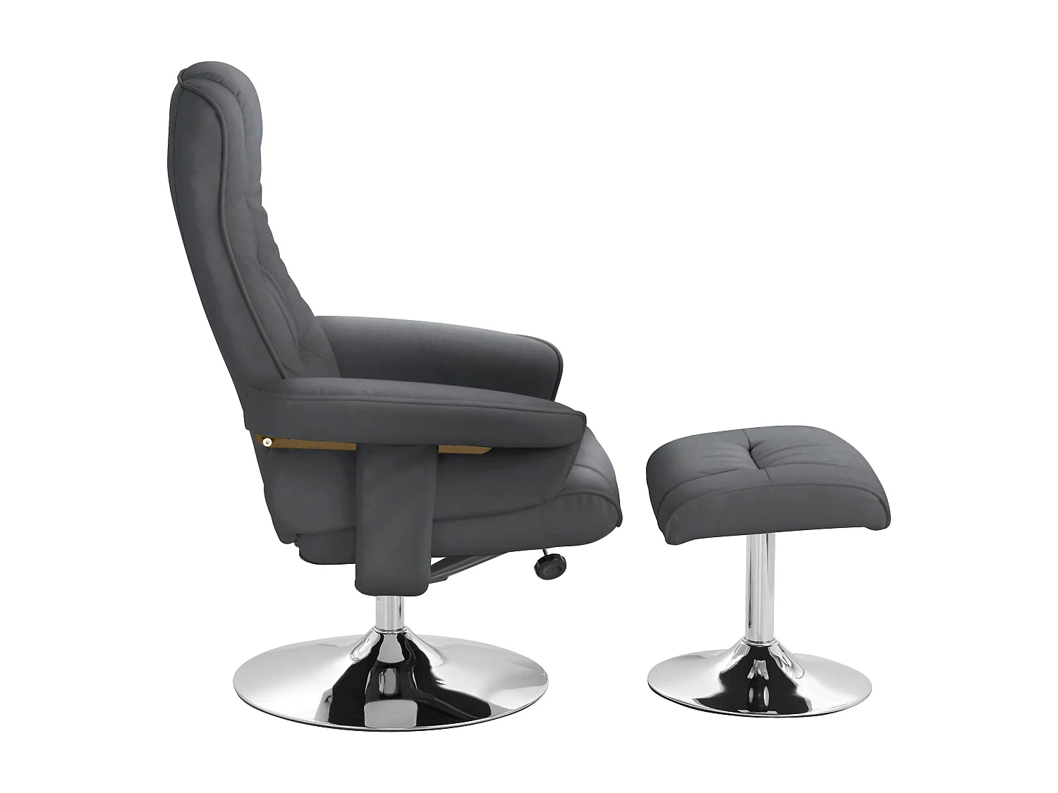 Springfield|Fauteuil de relaxation + tabouret noir