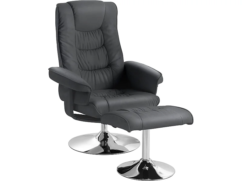 Springfield Fauteuil + Kruk Zwart