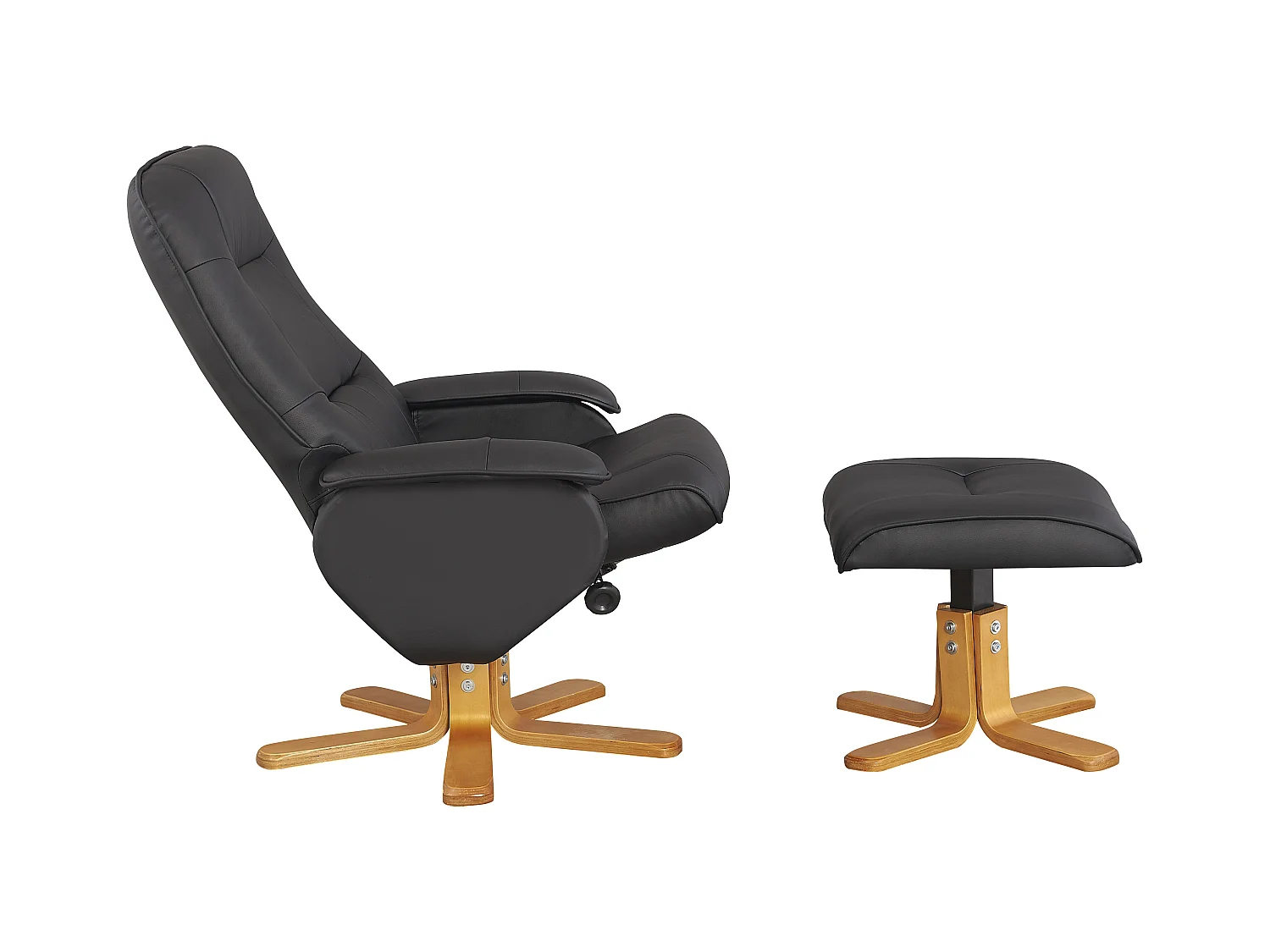 Nice poltrona reclinabile + sgabello nero