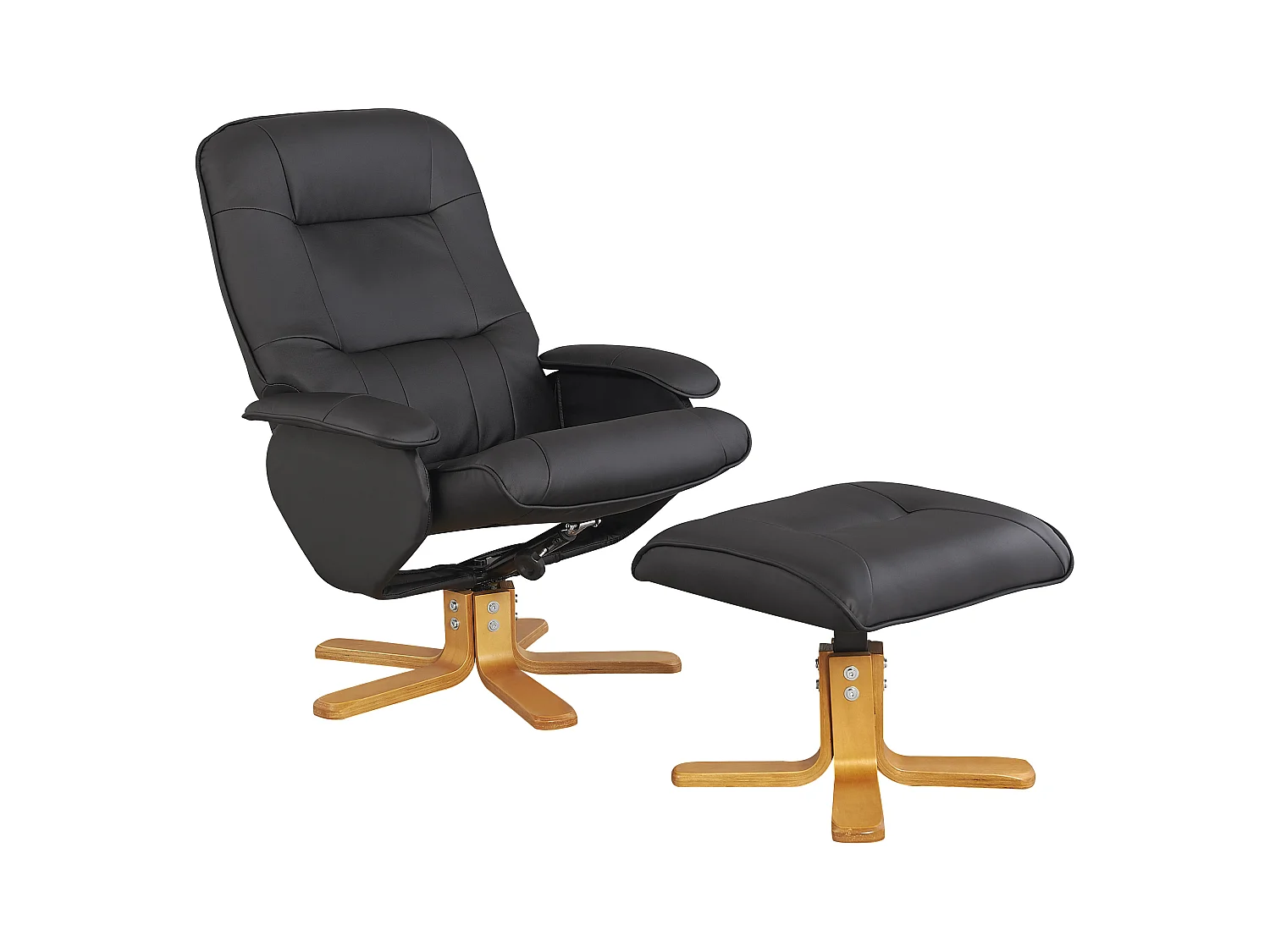 Nice poltrona reclinabile + sgabello nero