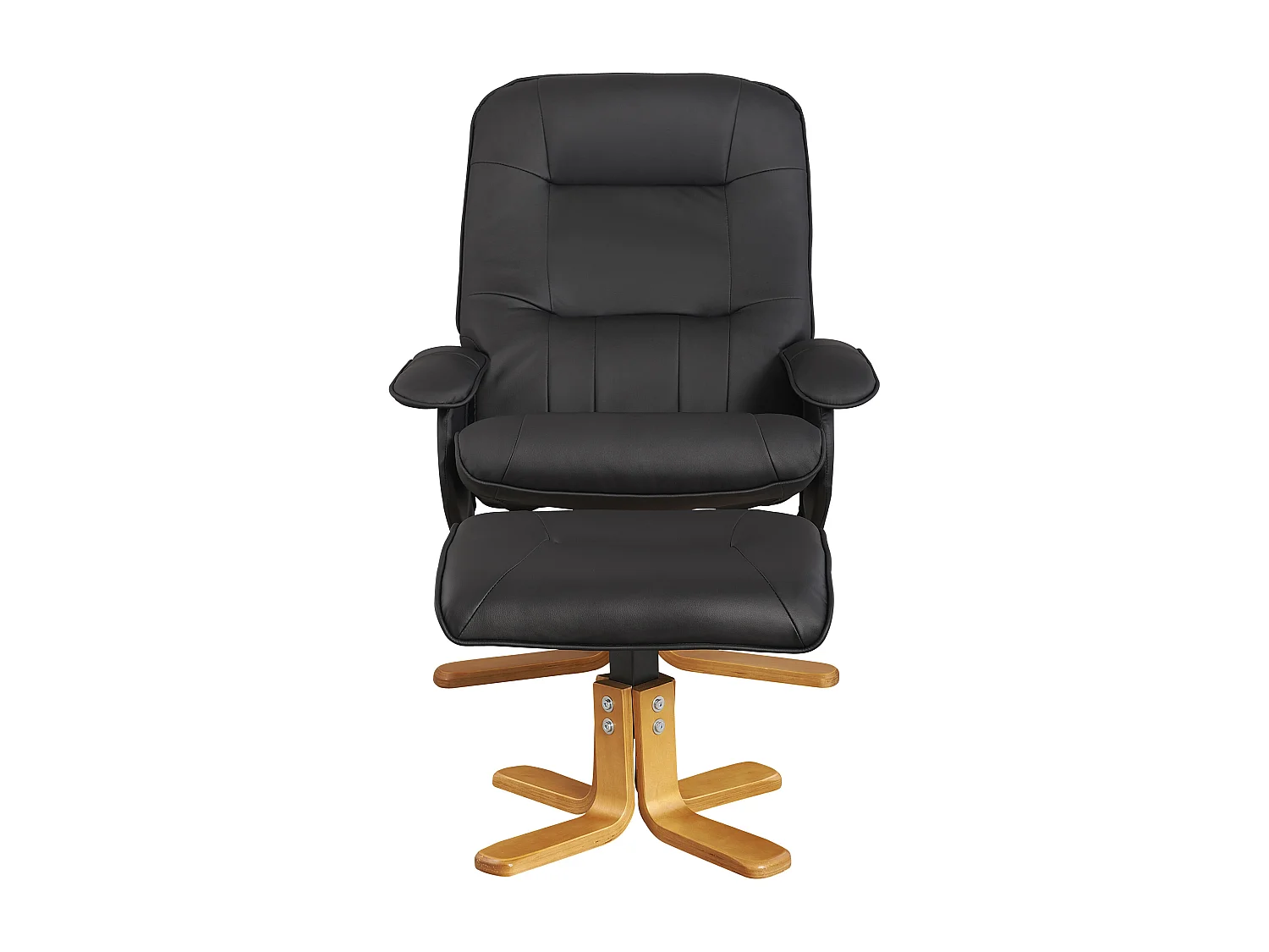 Nice|Fauteuil de relaxation + tabouret noir