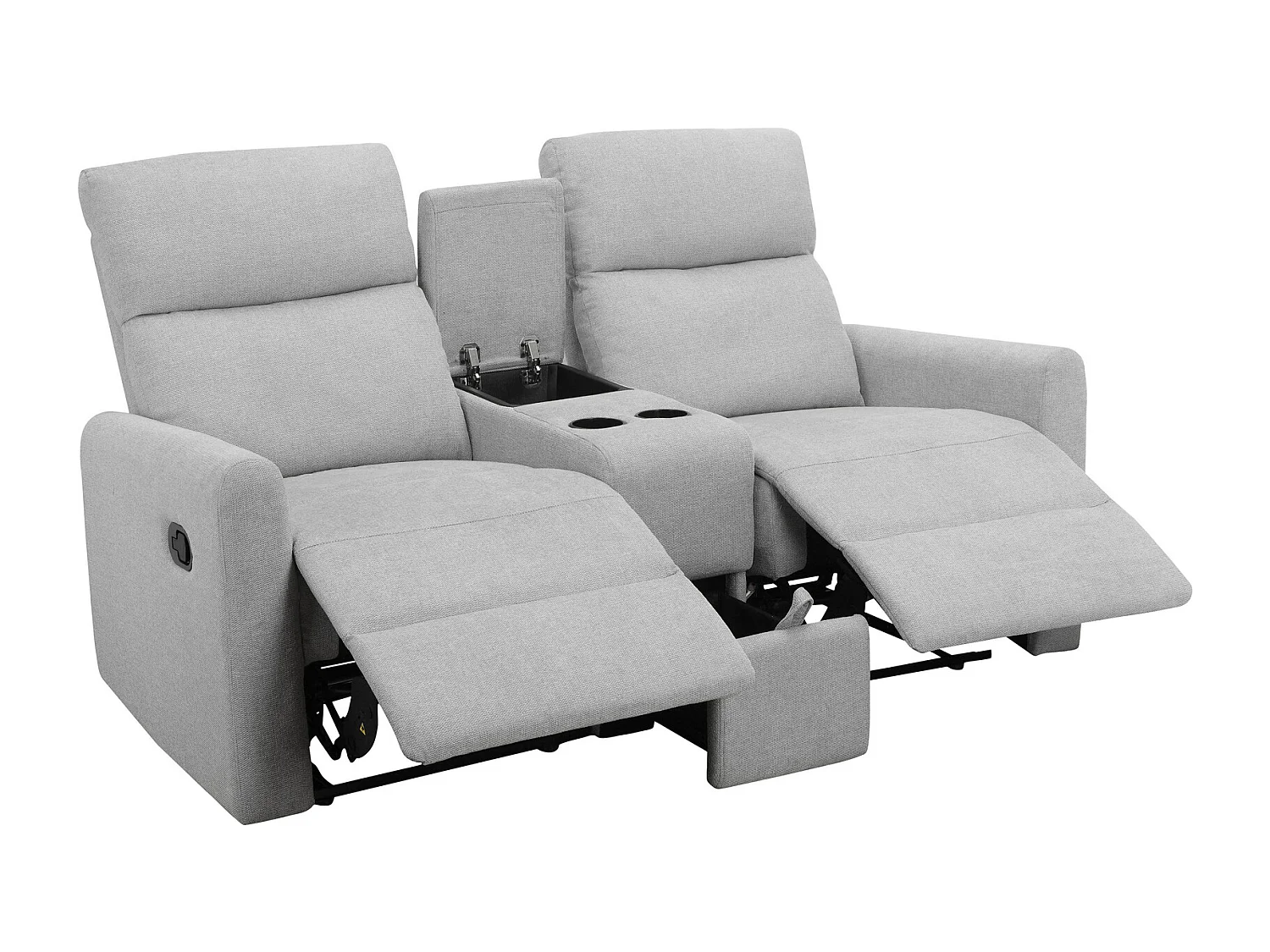 Dacoulas|Fauteuil de relaxation double en tissu gris clair