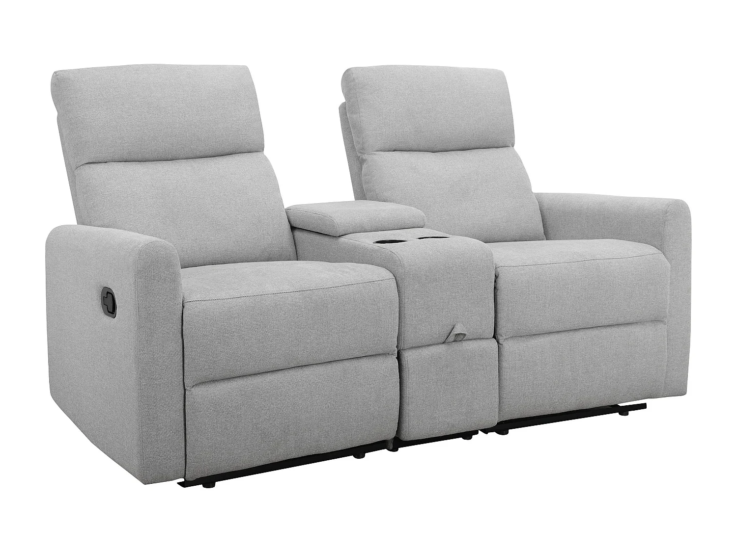 Dacoulas|Fauteuil de relaxation double en tissu gris clair