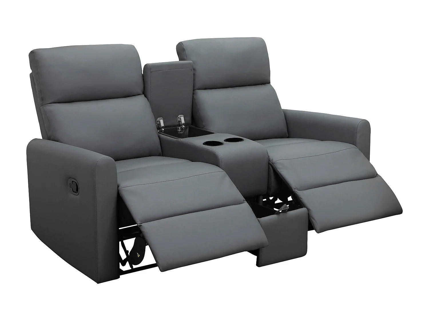 Dacoulas|Fauteuil de relaxation double en PU anthracite