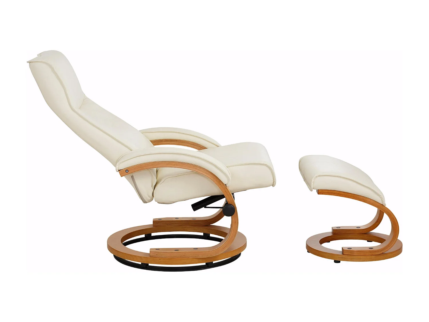 Paris|Fauteuil de relaxation + tabouret Crème