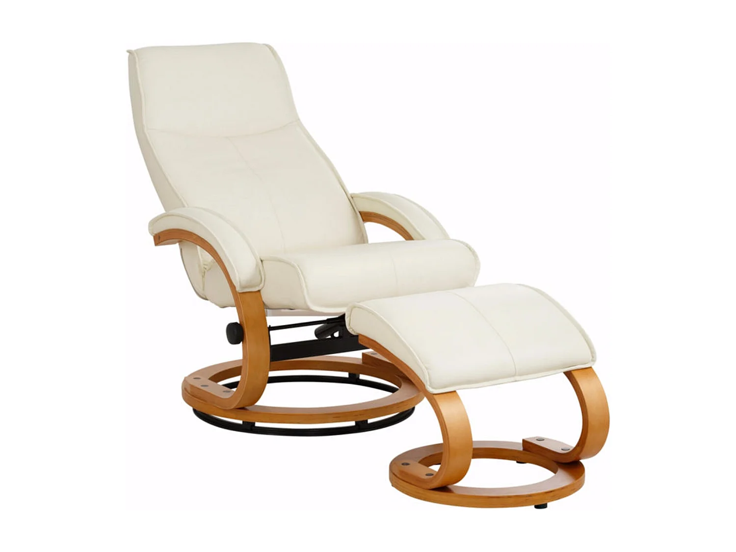 Paris|Fauteuil de relaxation + tabouret Crème