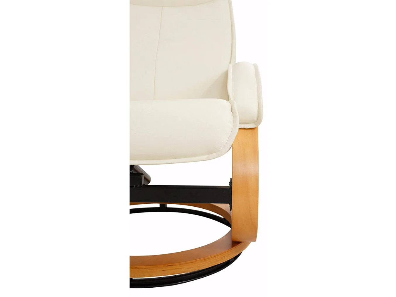 Paris|Fauteuil de relaxation + tabouret Crème