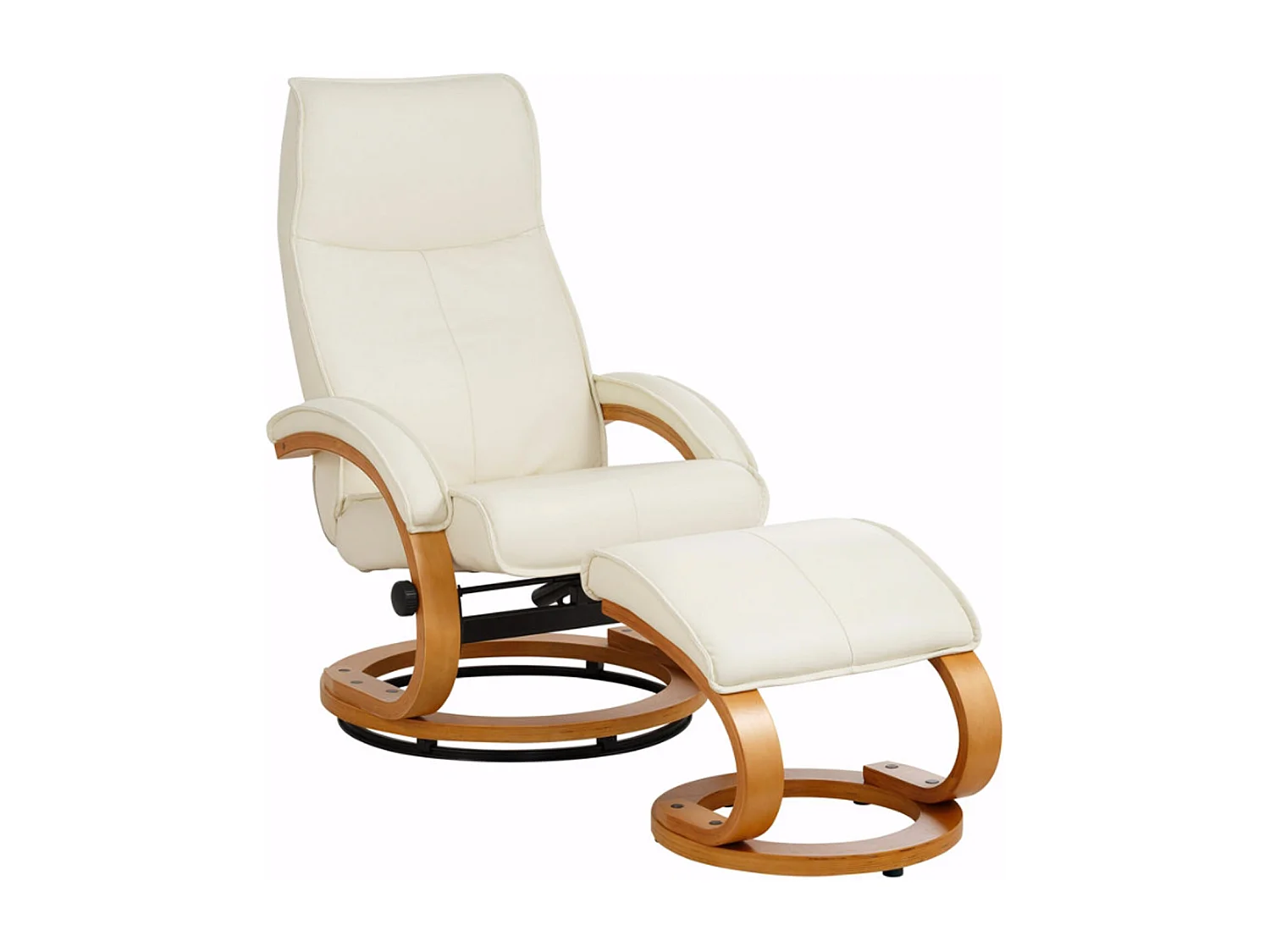 Paris|Fauteuil de relaxation + tabouret Crème