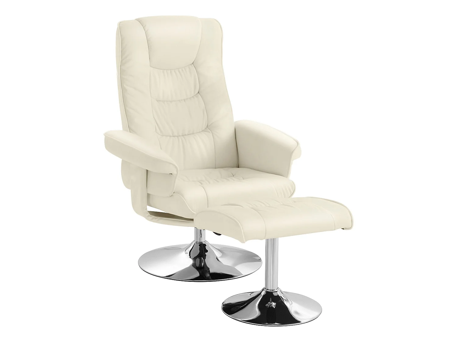 Springfield|Fauteuil de relaxation + tabouret Crème