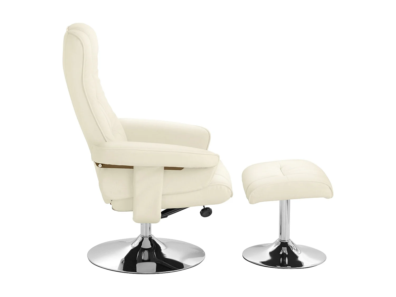 Springfield|Fauteuil de relaxation + tabouret Crème