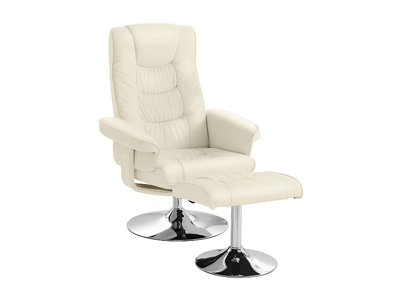 Springfield|Fauteuil de relaxation + tabouret Crème