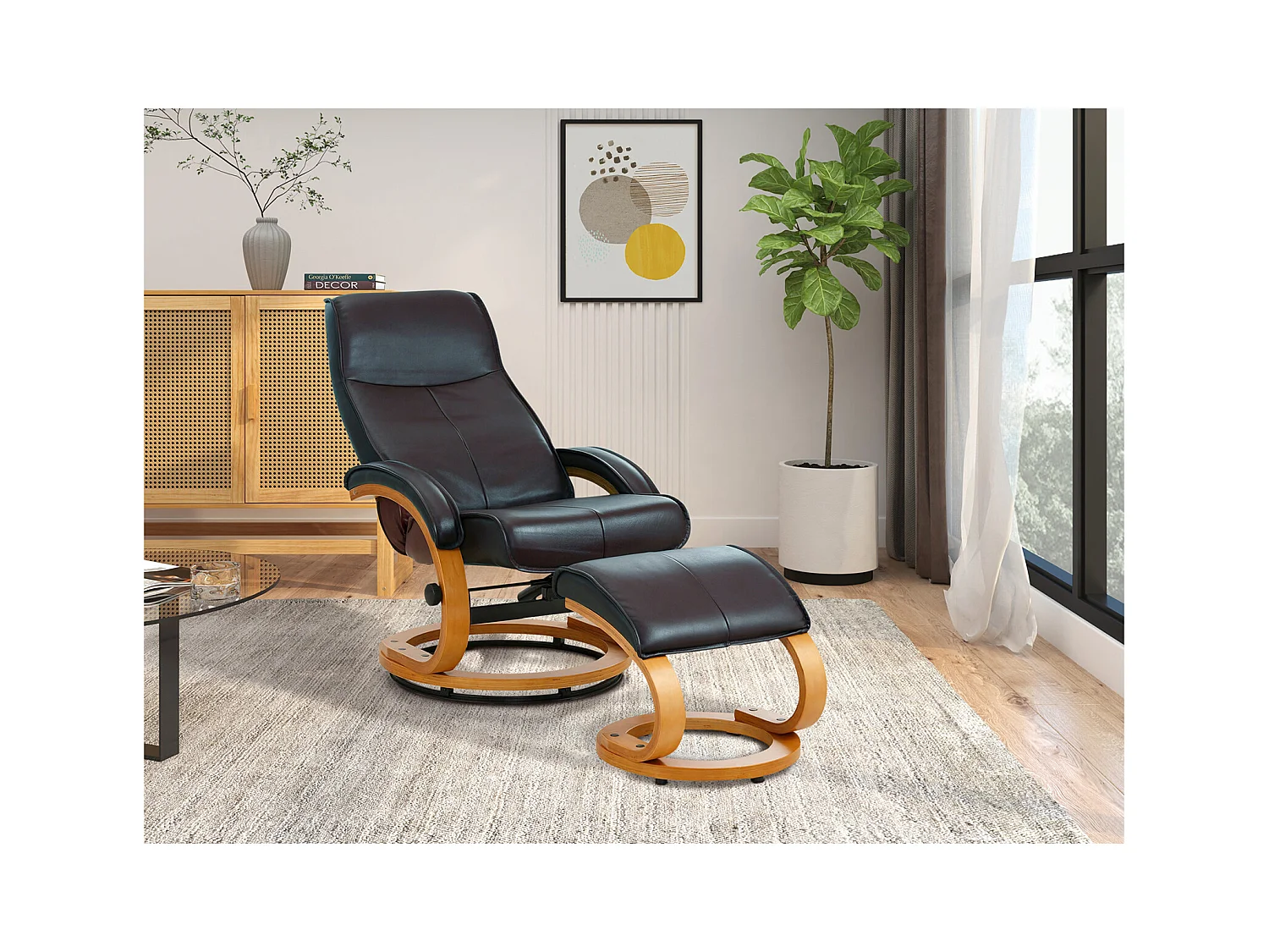Sillón reclinable + Taburete PARIS Gris