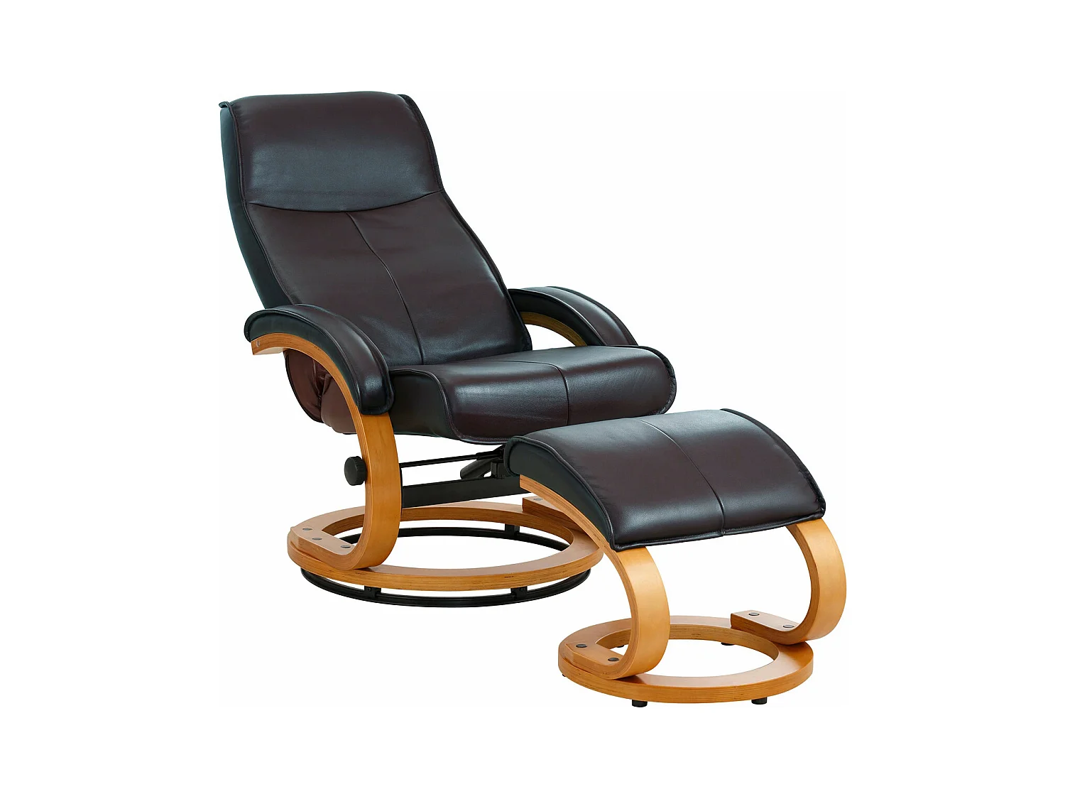 Paris|Fauteuil de relaxation + tabouret en PU gris