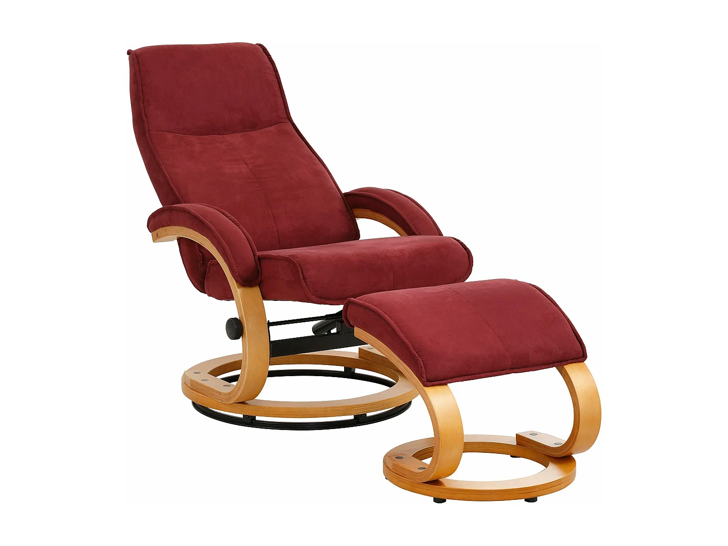PARIS Relaxfauteuil + Kruk rood